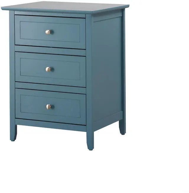 Alt view image 4 of 6 - Teal Accent Nightstand For Modern Bedrooms
