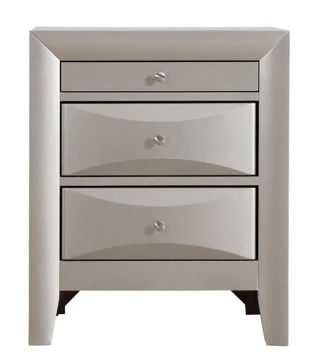 Alt view image 3 of 5 - Elegant Silver Champagne Nightstand