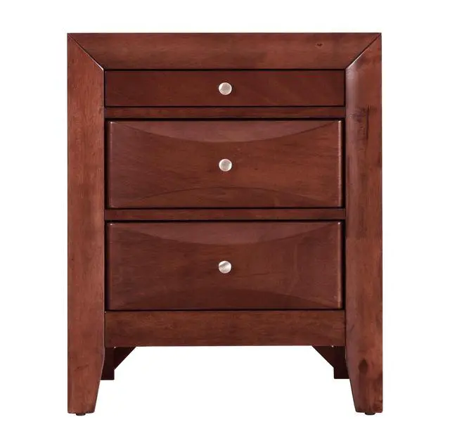 Alt view image 4 of 5 - Sleek Cherry Nightstand With Storage