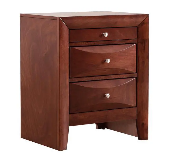 Alt view image 3 of 5 - Sleek Cherry Nightstand With Storage