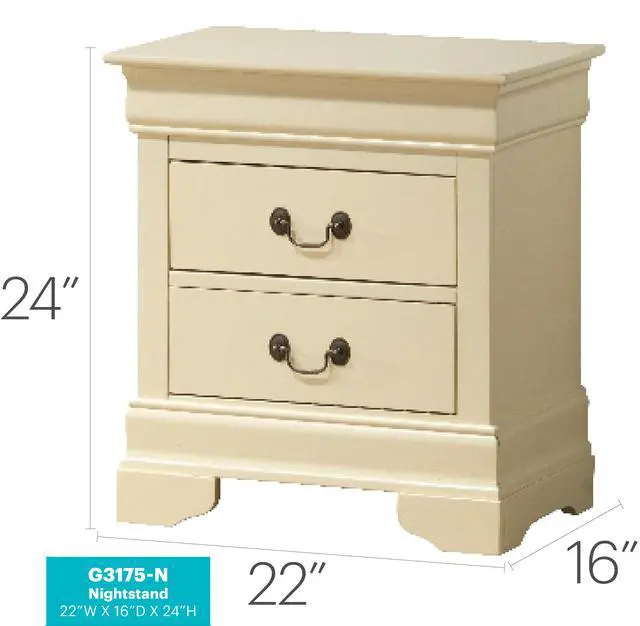 Alt view image 7 of 7 - Elegant Beige Nightstand With Classic Design