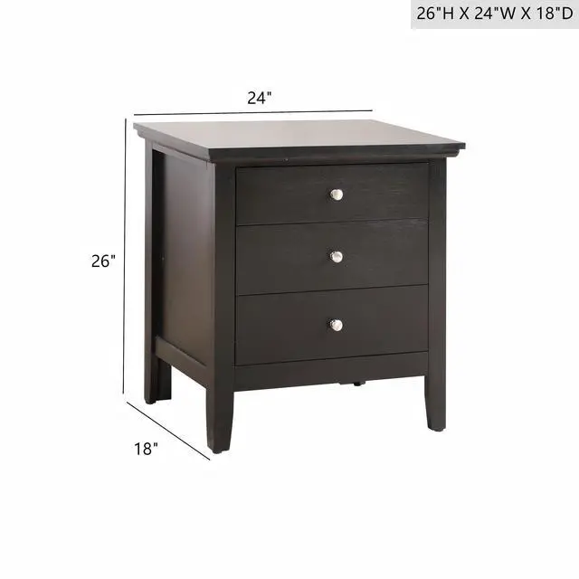 Alt view image 3 of 6 - Chic Black Casual Nightstand For Bedrooms