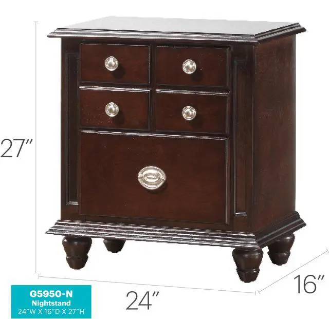 Alt view image 7 of 7 - Summit G5950-N Night Stand , Cappuccino