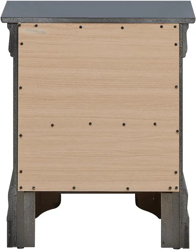 Alt view image 4 of 6 - Sleek Metallic Black Nightstand With Drawers