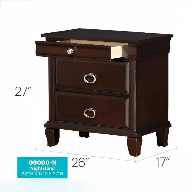 Alt view image 3 of 7 - Triton G9000-N Nightstand , Cappuccino