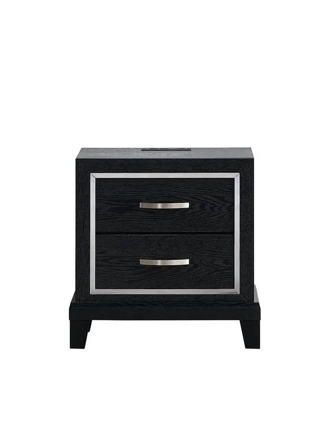 Alt view image 2 of 7 - Livingston G02850-N 2 Drawer Nightstand with AC/USB Outlets