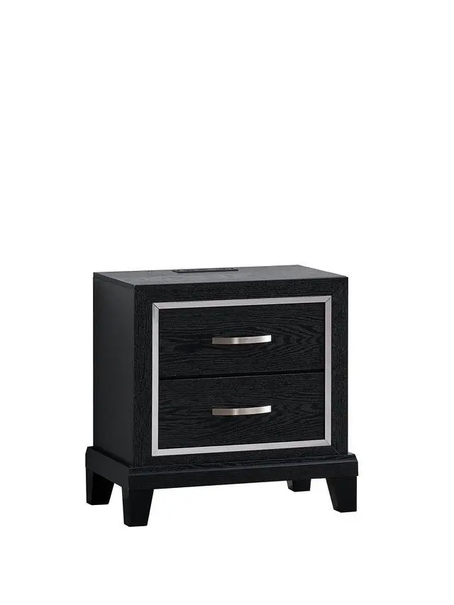 Alt view image 3 of 7 - Livingston G02850-N 2 Drawer Nightstand with AC/USB Outlets