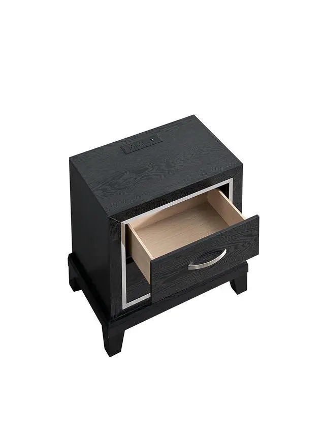 Alt view image 4 of 7 - Livingston G02850-N 2 Drawer Nightstand with AC/USB Outlets