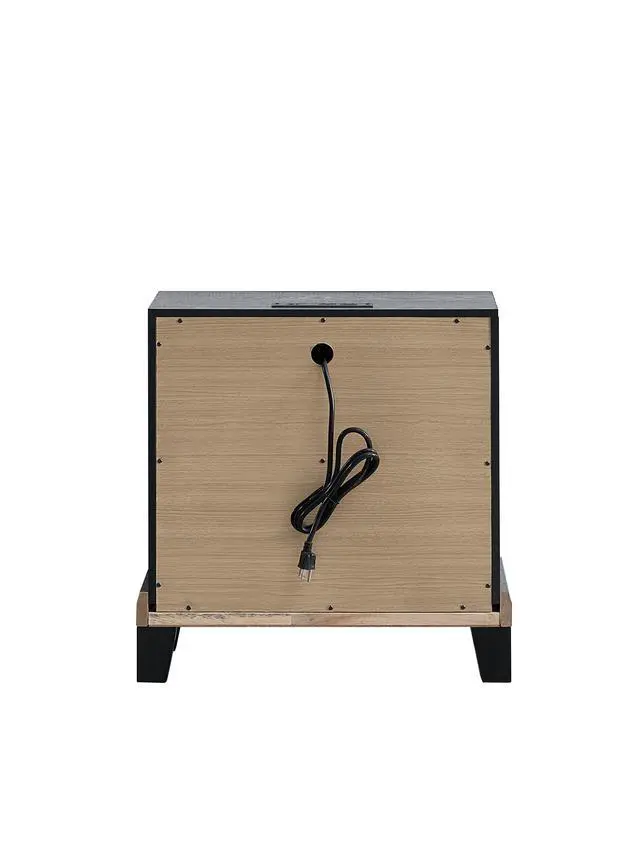 Alt view image 6 of 7 - Livingston G02850-N 2 Drawer Nightstand with AC/USB Outlets