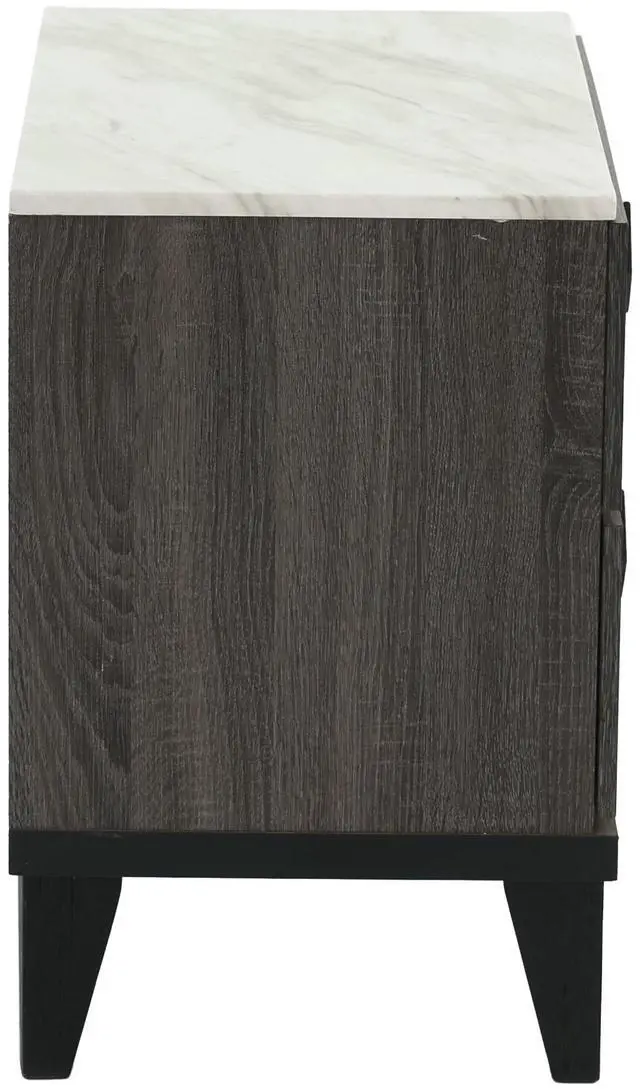 Alt view image 3 of 7 - Nightstand In Dark Gray Oak (Rustic Accents)