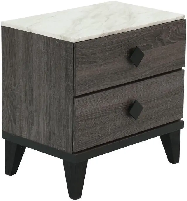 Alt view image 4 of 7 - Nightstand In Dark Gray Oak (Rustic Accents)