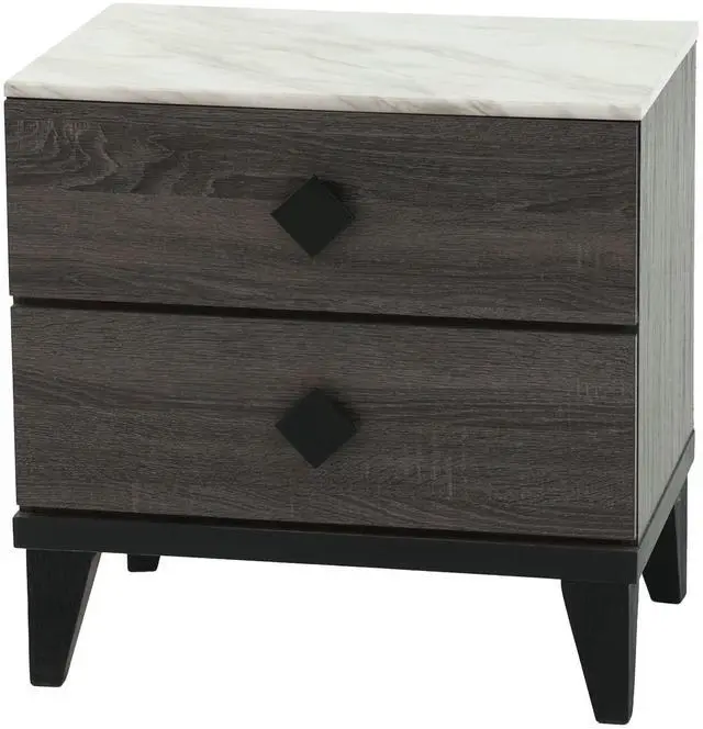 Alt view image 7 of 7 - Nightstand In Dark Gray Oak (Rustic Accents)