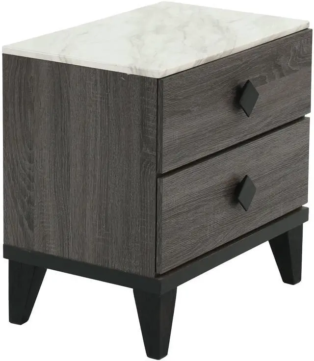 Alt view image 5 of 7 - Nightstand In Dark Gray Oak (Rustic Accents)