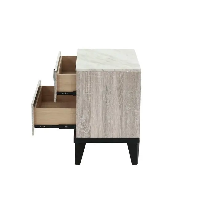 Alt view image 4 of 7 - Nightstand In Cream Oak (Rustic Accents)