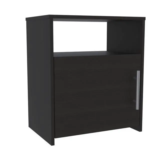 Alt view image 7 of 7 - Nightstand Cuarzz, One Cabinet, Black Wengue Finish