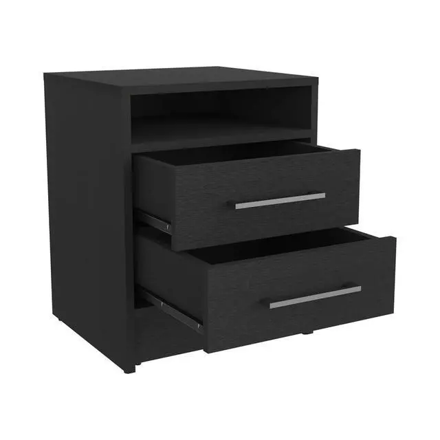 Alt view image 7 of 7 - Nightstand Cartiz, Two Drawers, Black Wengue Finish