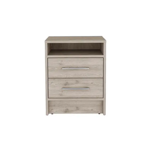 Alt view image 2 of 7 - Nightstand Cartiz, Two Drawers, Light Gray Finish