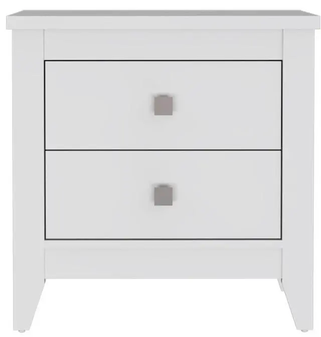 Alt view image 2 of 7 - Nightstand More, Two Shelves, Four Legs, White Finish