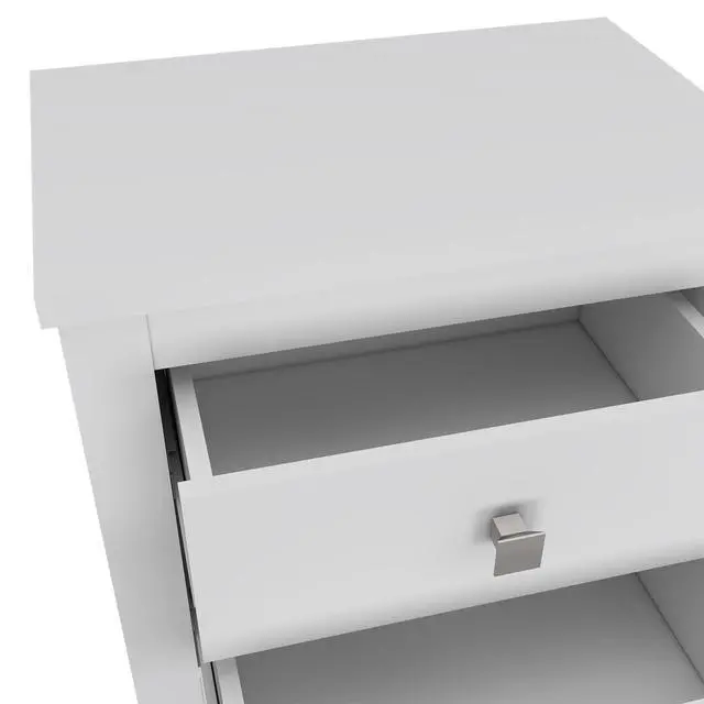 Alt view image 6 of 7 - Nightstand More, Two Shelves, Four Legs, White Finish