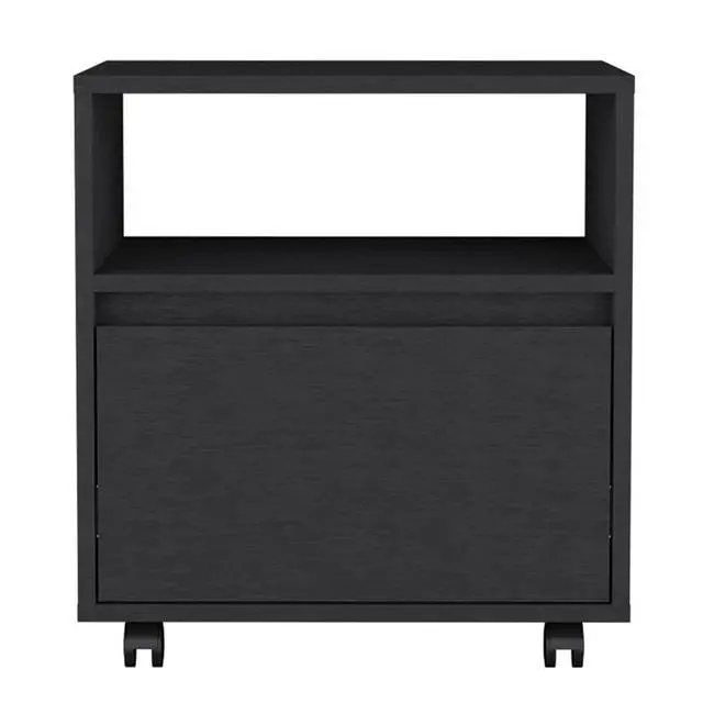 Alt view image 6 of 7 - Nightstand Munyochi, One Drawer, Black Wengue Finish