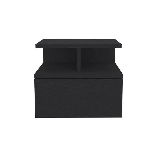 Alt view image 3 of 7 - Floating Nightstand Flopini, One Drawer, Black Wengue Finish