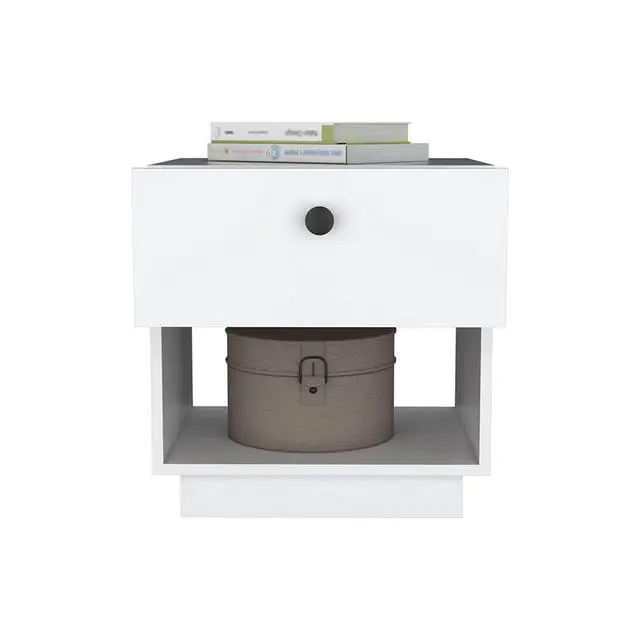 Alt view image 6 of 7 - Nightstand Viliigili, One Drawer, White Finish