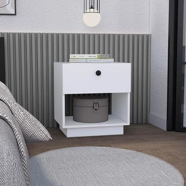 Main image of Nightstand Viliigili, One Drawer, White Finish