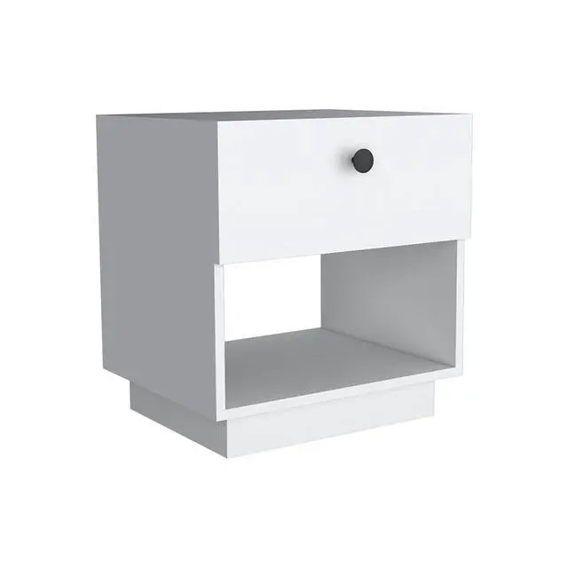 Alt view image 3 of 7 - Nightstand Viliigili, One Drawer, White Finish