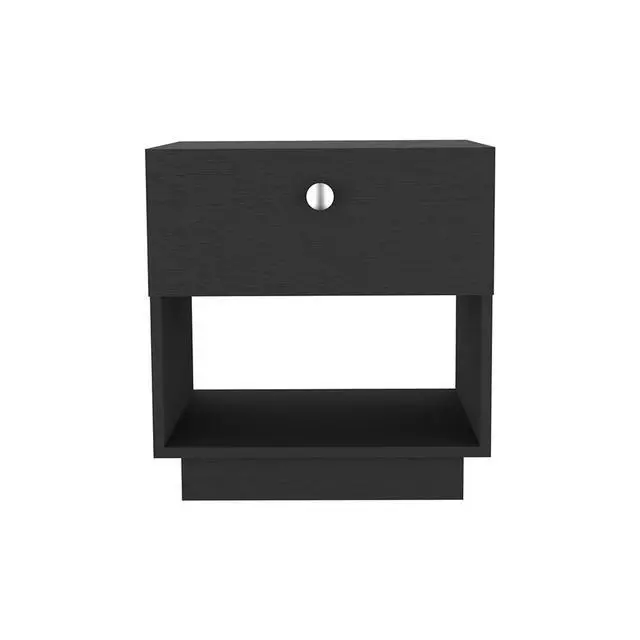 Alt view image 3 of 7 - Nightstand Viliigili, One Drawer, Black Wengue Finish