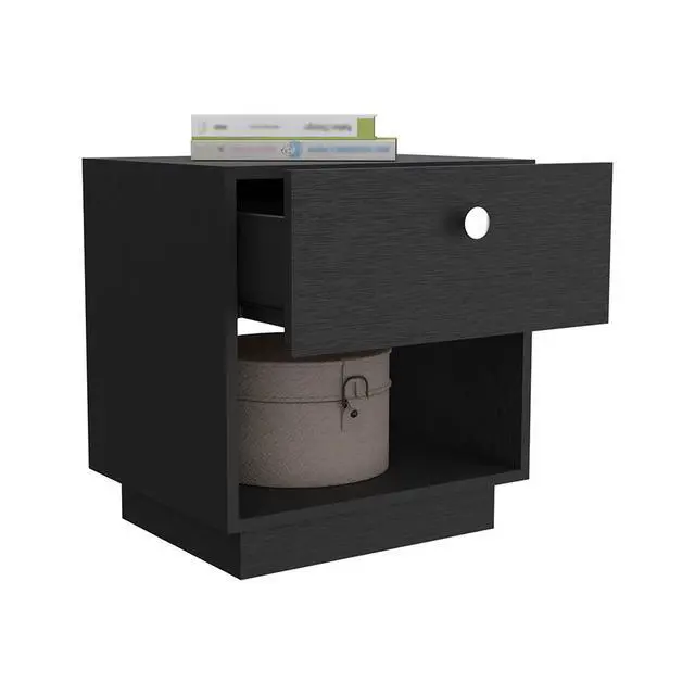 Alt view image 4 of 7 - Nightstand Viliigili, One Drawer, Black Wengue Finish