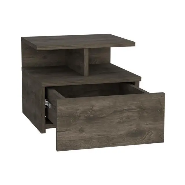 Alt view image 4 of 7 - Floating Nightstand Flopini, One Drawer, Dark Walnut Finish