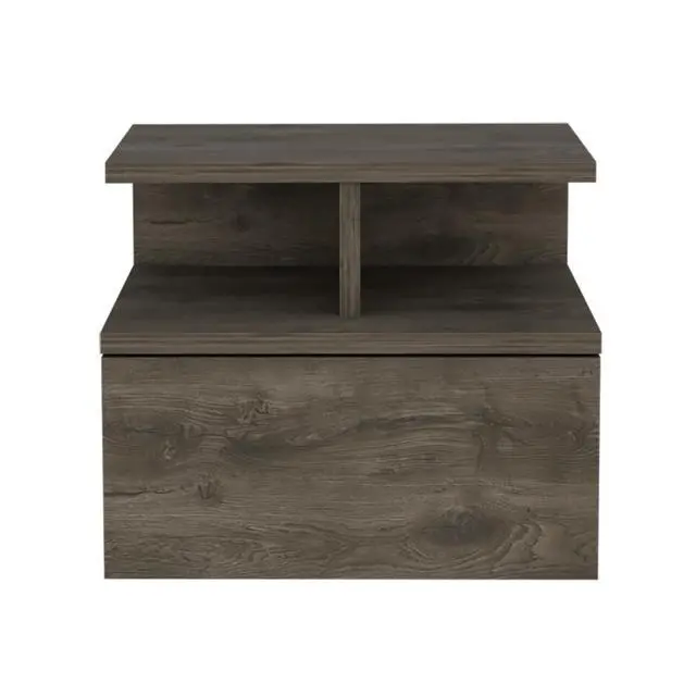 Alt view image 7 of 7 - Floating Nightstand Flopini, One Drawer, Dark Walnut Finish