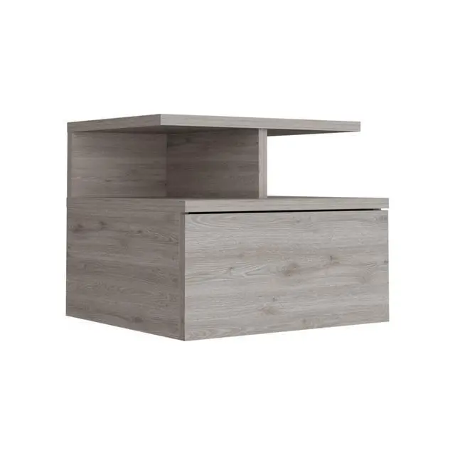 Alt view image 2 of 7 - Floating Nightstand Flopini, One Drawer, Light Gray Finish