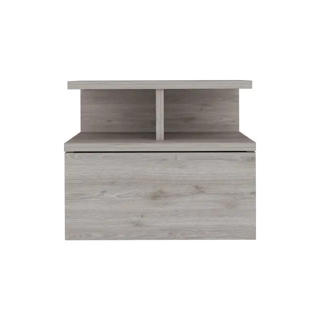 Alt view image 6 of 7 - Floating Nightstand Flopini, One Drawer, Light Gray Finish