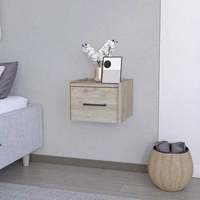 Main image of Floating Nightstand Calion, Bedroom, Light Gray