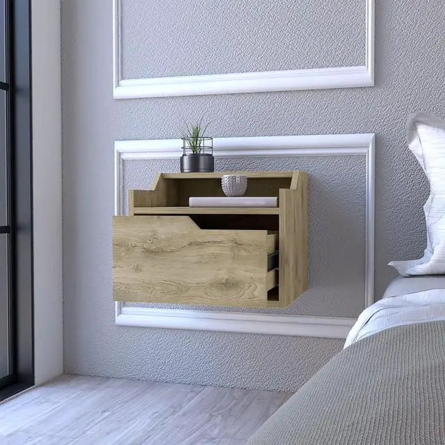 Alt view image 7 of 7 - Floating Nightstand Chester, Bedroom, Macadamia