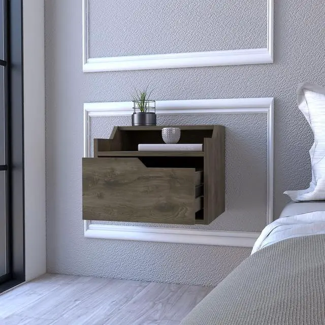 Alt view image 2 of 7 - Floating Nightstand Chester, Bedroom, Dark Brown