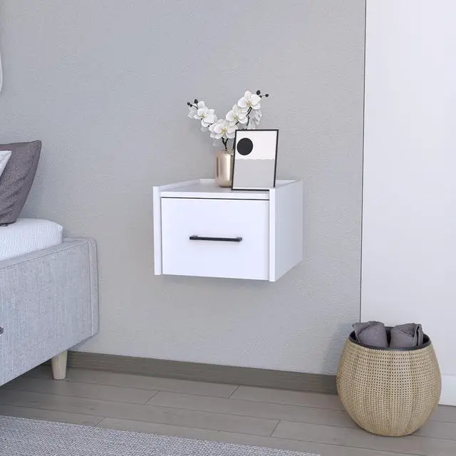 Main image of Floating Nightstand Calion, Bedroom, White