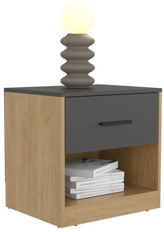 Main image of Kemp Mill Nightstand, Matt Grey/Macadamia