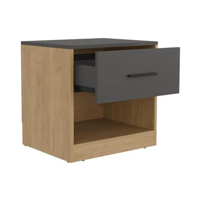 Alt view image 2 of 5 - Kemp Mill Nightstand, Matt Grey/Macadamia