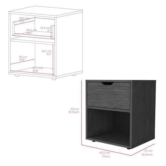 Alt view image 6 of 7 - Nightstand Altheimer, Bedroom, Light Gray