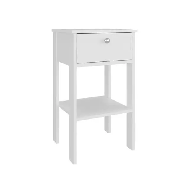 Alt view image 6 of 7 - Scooba Stand, Manufactured Wood Nightstand With 1 Drawer And Open Shelf Ideal For Bedroom.