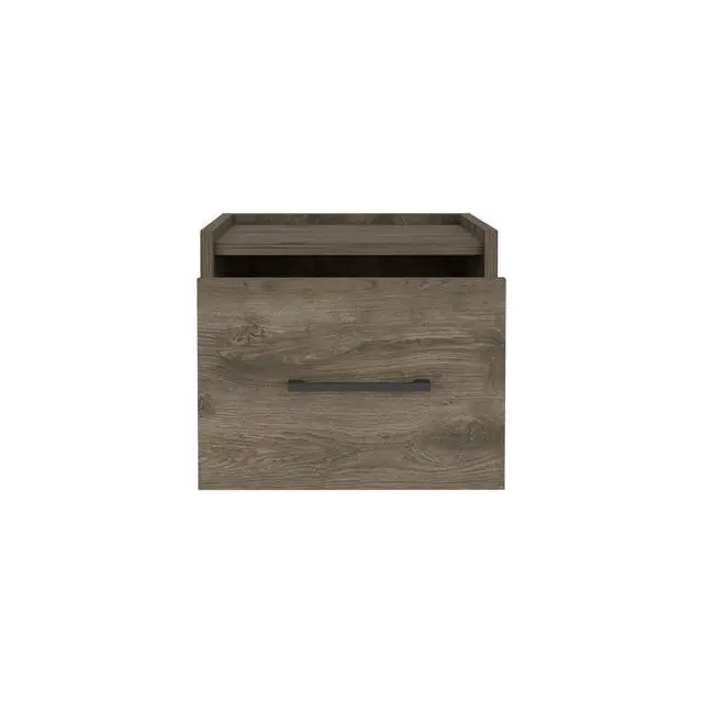 Alt view image 4 of 7 - Floating Nightstand, Space-Saving Design With Handy Drawer And Surface, Dark Brown