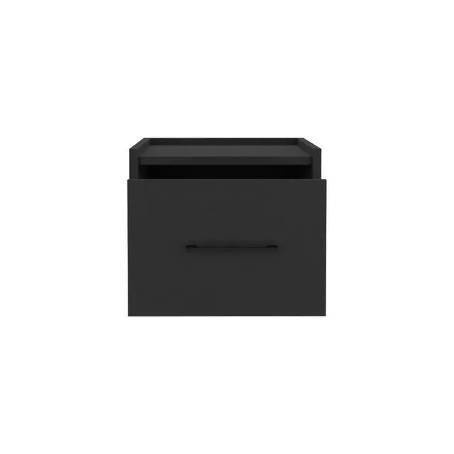 Alt view image 6 of 7 - Floating Nightstand, Space-Saving Design With Handy Drawer And Surface, Black