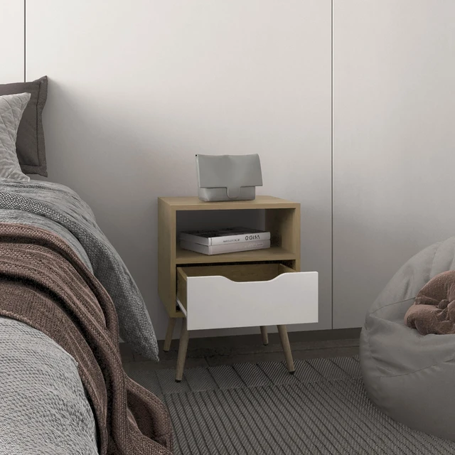 Alt view image 2 of 6 - Nightstand, 1 Drawer, 1 Shelf