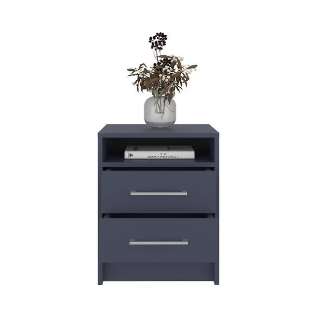 Alt view image 3 of 7 - Nightstand 19.9" H, 2 Drawers, 1 Shelf, Alby Blue - Bedroom