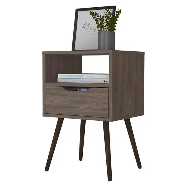 Alt view image 7 of 7 - Allie Nightstand, Superior Top, Open Shelf, One Drawer