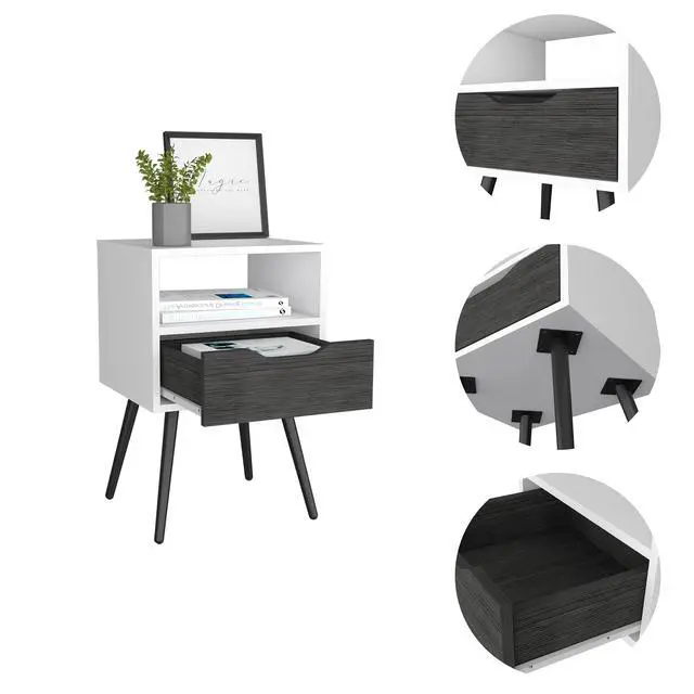 Alt view image 2 of 5 - Allie Nightstand, Superior Top, Open Shelf, One Drawer