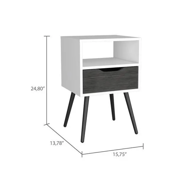 Alt view image 4 of 5 - Allie Nightstand, Superior Top, Open Shelf, One Drawer
