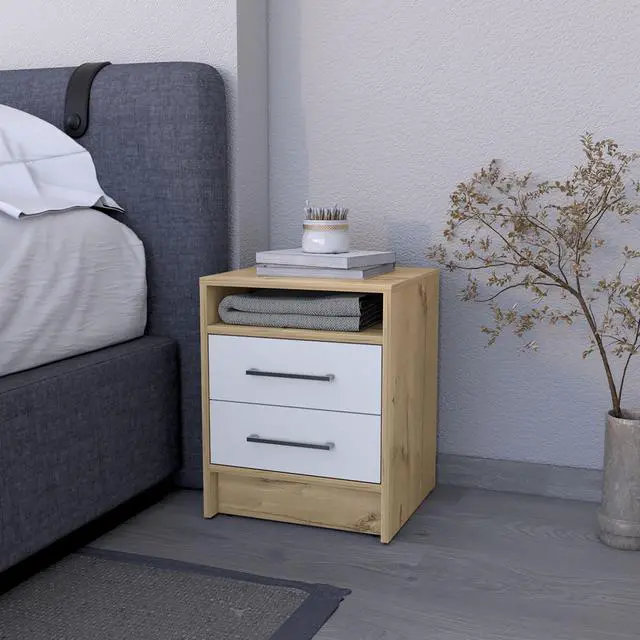 Main image of Philadelphia Nightstand, Two Drawers, Concealed Shelf